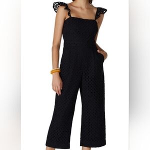 J. Crew Lace Eyelet Cropped Jumpsuit size 6